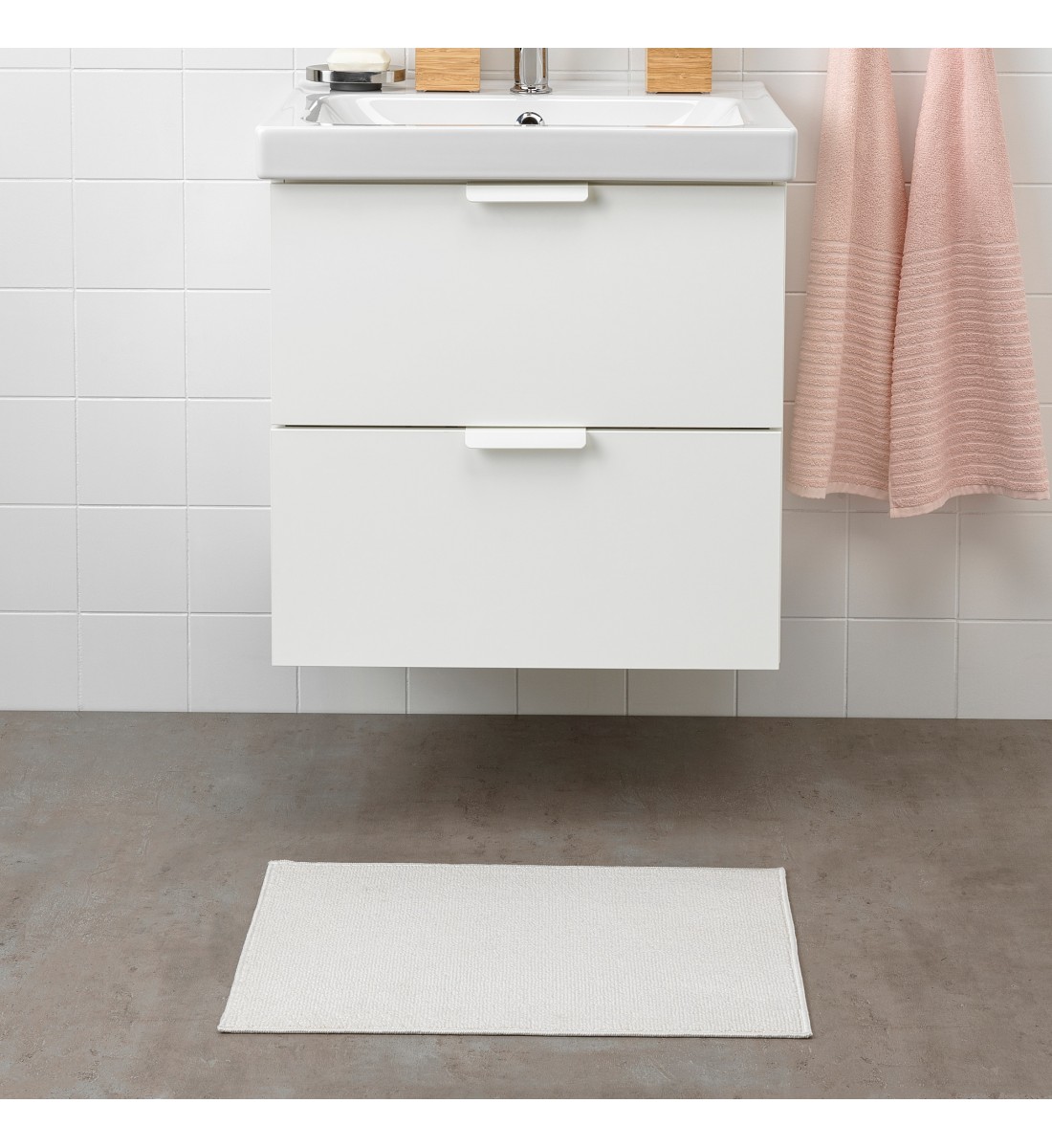 Bathroom mat, white 40x60 cm